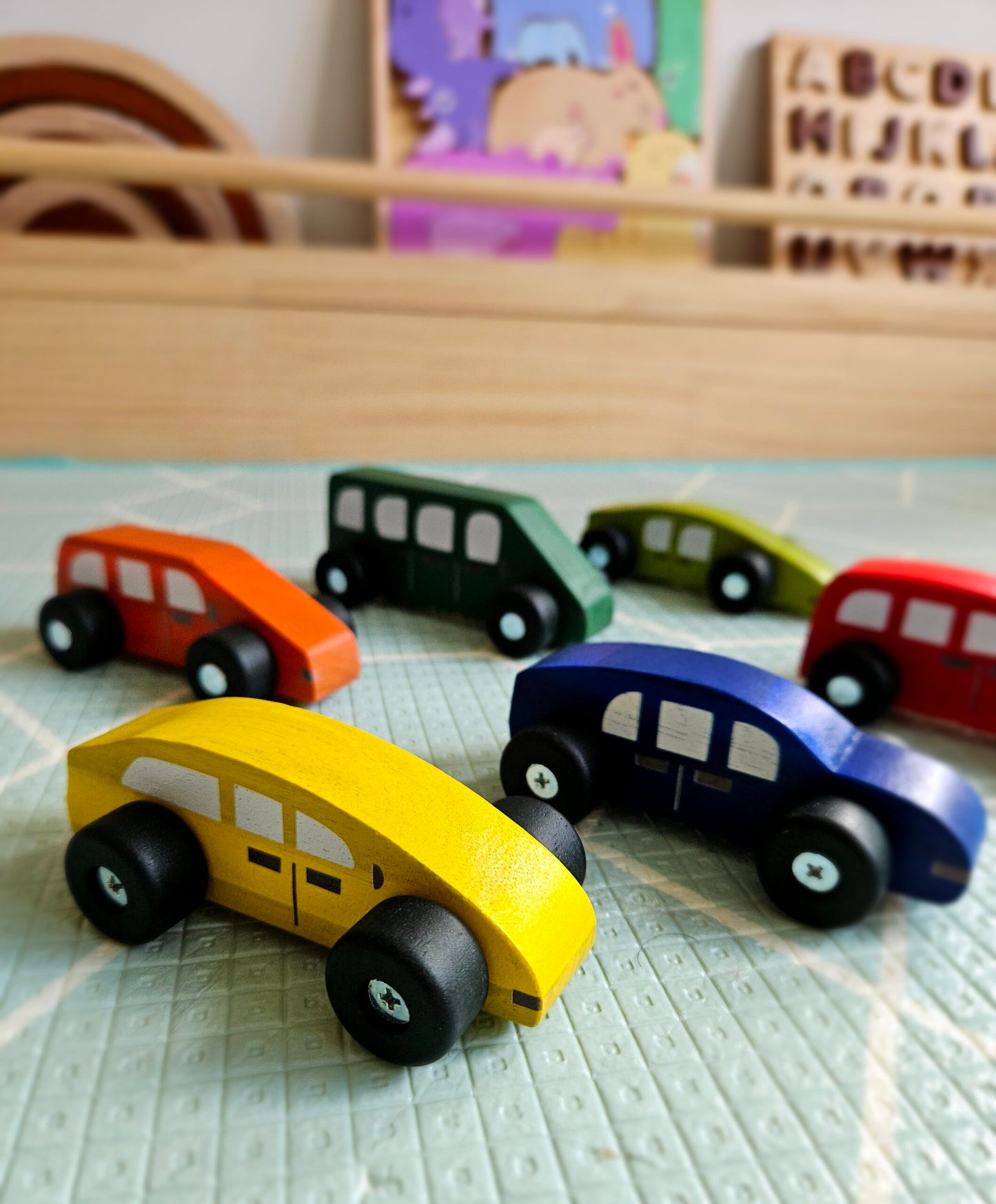 Coloured Wooden Cars