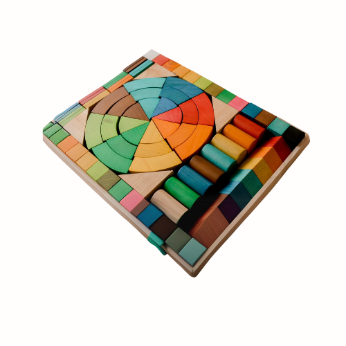 Jumbo Natural Rainbow Blocks 86 pcs