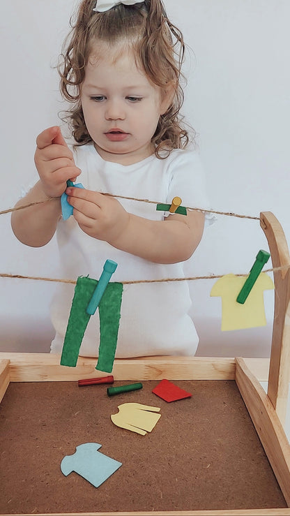 Montessori Clothes Hanging Play Set