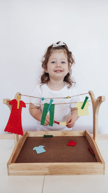 Montessori Clothes Hanging Play Set