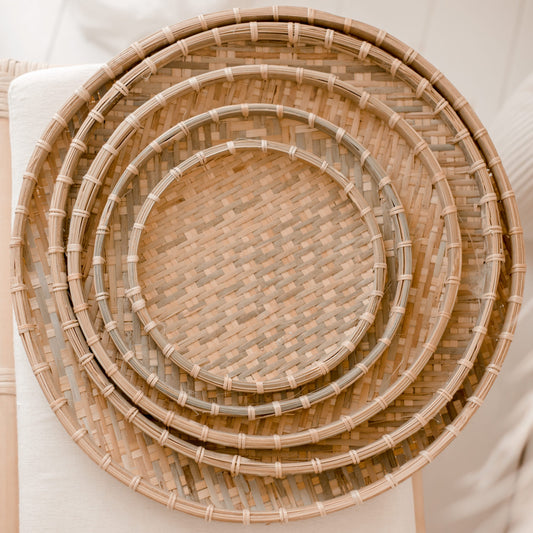 Circle Bamboo Trays
