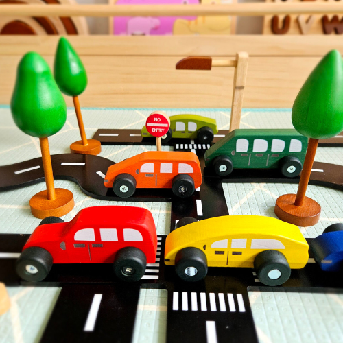Coloured Wooden Cars