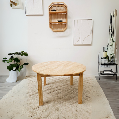 Round Table 90cm & Rubber Wood