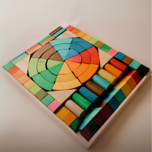 Jumbo Natural Rainbow Blocks 86 pcs